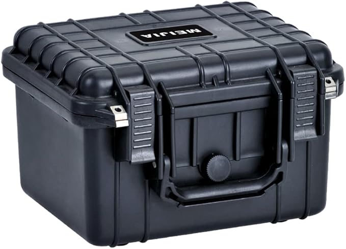 MEIJIA Portable All Weather Waterproof Camera Case With Foam,Fit Use of Drones,Camera,Equipments,Elegant Black,10.62 x9.68x6.87inches by MEIJIA
