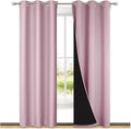 NICETOWN 100% Blackout Window Curtain Panels, Heat and Cold Blocking Drapes with Black Liner for Nursery, 84-inch Drop Thermal Insulated Draperies (Lavender Baby Pink, 2 Pieces, 42-inch Wide) by NICETOWN