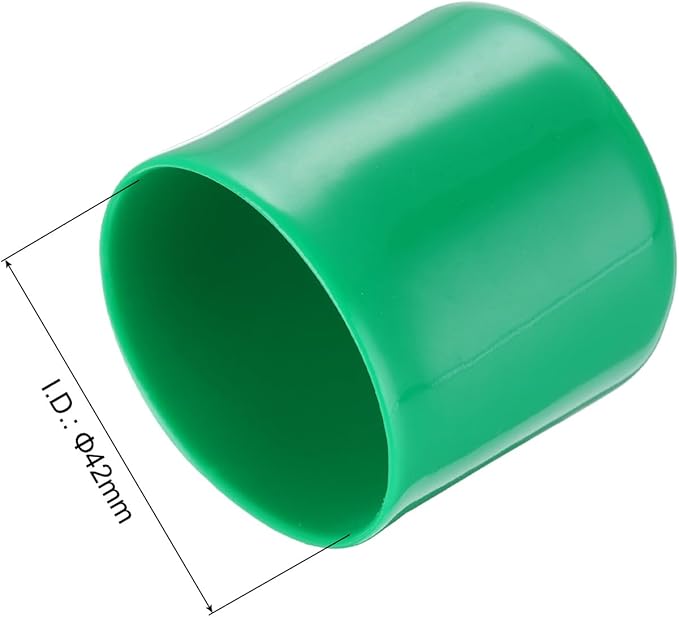 uxcell 20pcs Rubber End Caps 42mm(1 5/8") ID Vinyl PVC Round Tube Bolt Cap Cover Screw Thread Protectors Dark Green - Image 3
