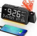 Mesqool Projection Alarm Clock for Bedroom, Digital Clock with Projection on Ceiling with Night Light, Date, Temperature, Humidity, Type-C USB Charger, Snooze, Dual Alarms, Dimmer,12/24H by Mesqool