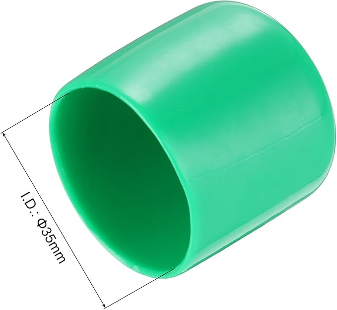 uxcell 20pcs Rubber End Caps 35mm(1 3/8") ID Vinyl PVC Round Tube Bolt Cap Cover Screw Thread Protectors Dark Green - Image 3