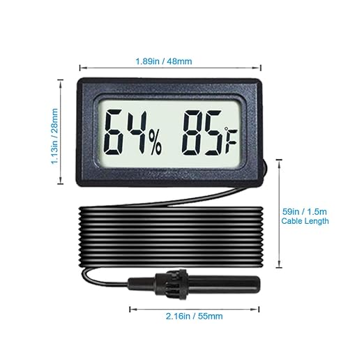 2-Pack Mini Digital Hygrometer Thermometer Gauge with Probe LCD Display Temperature Fahrenheit Humidity Meter for Incubator Reptile Plant Terrarium Sealed Containers Guitar Case - Image 2