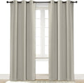 NICETOWN Curtain Blackout Drape Panel, Single Panel, 34 x 84 inch, Natural, 3 Pass Microfiber Noise Reducing Thermal Insulated Window Drapery with Grommet by NICETOWN