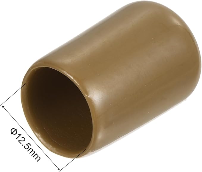 uxcell 20pcs Rubber End Caps 12.5mm(1/2") ID Vinyl PVC Round Tube Bolt Cap Cover Screw Thread Protectors Light Brown - Image 3