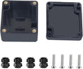 Project Box ABS Black Electrical Boxes IP67 Outdoor Waterproof Box Electronic Junction Box Power Enclosure with Cable Glands for DIY Project 2.5 x 2.3 x 1.38inch(63x58x35mm) by Otdorpatio
