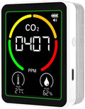 Air Quality Monitor Indoor-Portable Indoor Air Quality Meter, 3-in-1 Indoor Air Quality Monitor with Carbon Dioxide Detector, Temperature and Humidity Sensor, LCD Display(White) by Unknown