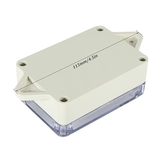 ABS Plastic Junction Box, Dustproof Weatherproof IP65 Electrical Box - Universal Project Enclosure Pale Pale Grey, with PC Transparent/Clear Cover and Fixed Ear 3.3"x2.3"x1.3"(83x58x33mm) - Image 3