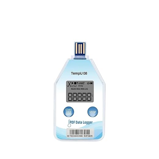 Disposable Temperature Humidity Data Logger with 32000 Point PDF Report for Cold Chain Transport(TempU08,3pcs) by Unknown