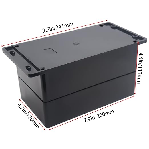 Watertight Junction Box, IP67 Waterproof Project Box Durable ABS Plastic Electronic Enclosure Case for DIY Electrical Project with Wall Fixed Ear 7.87" x 4.72" x 4.45"(200 x 120 x 113 mm) - Image 2