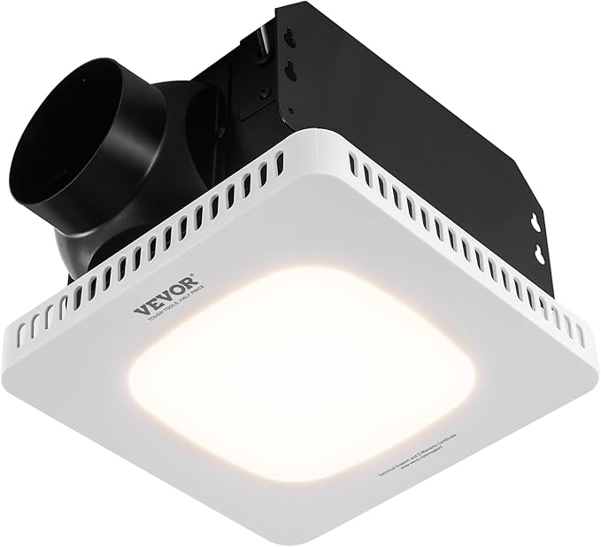 VEVOR Bathroom Exhaust Fan, 110 CFM High-Efficiency Ventilation, Remote Control, 1.5sones Low Noise Bathroom Ceiling Fan with LED Light 3000/4000/5000K, Energy-Saving, Timer - Image 10