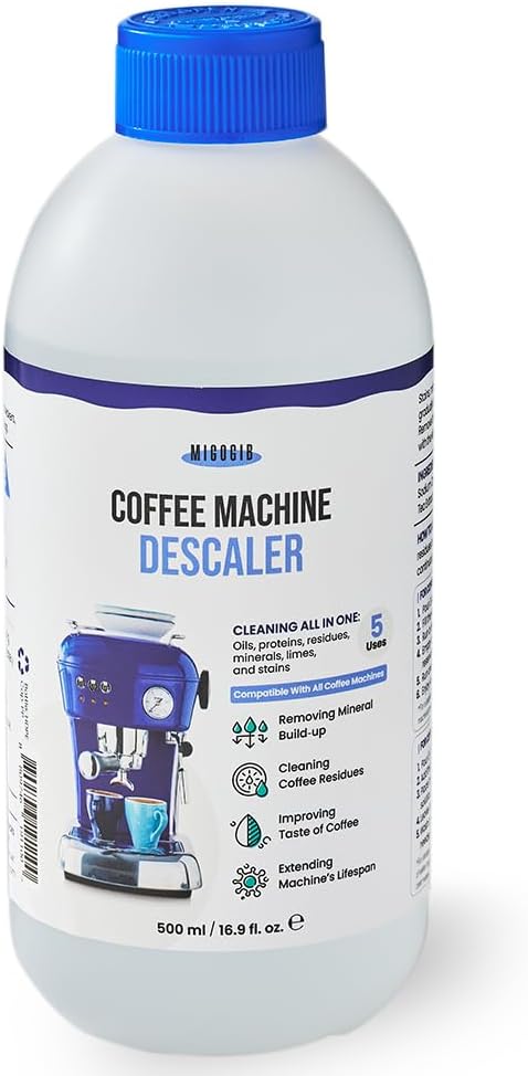 Coffee Machine Descaler Descaling Solution - 17 fl. oz. (5 Uses), Compatible with Espresso, Capsule, Drip, Pour over machines, Coffee machine accessories, Pot, Thermos, and Carafes by Unknown