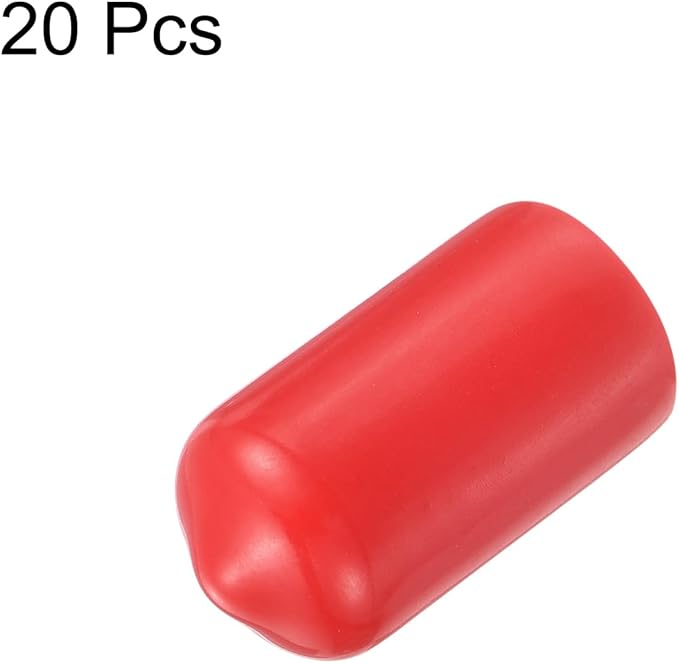 uxcell 20pcs Rubber End Caps 11.5mm ID Vinyl Round Tube Bolt Cap Cover Thread Protectors Red - Image 2