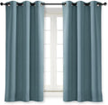 NICETOWN Blackout Curtain Blind for Bedroom, Single Panel, W42 x L54 inches, Greyish Blue, Thermal Insulated Grommet Blackout Room Darkening Drape/Drapery by NICETOWN