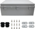 MAKERELE Water Proof Electrical Boxes Extra Large IP67 Electronics Projects Junction Waterproof Case with 2 NPT 1”Glands and Wall Bracket Hinged Cover Outdoor Enclosure Box(23.6"*15.7"*8.7") by MAKERELE