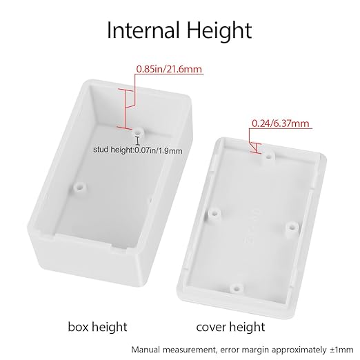 LeMotech Project Box 5 Pieces ABS Plastic Electrical Project Case Small Junction Box for Electronics White 2.40 x 1.41 x 0.98 inch (61 x 36 x 25 mm) - Image 4