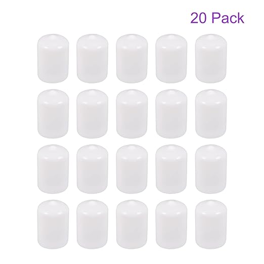 DMiotech 20 Pack 3/4" ID White Screw Thread Protectors Rubber End Caps Bolt Covers for Screw Bolt Furniture Pipe - Image 6