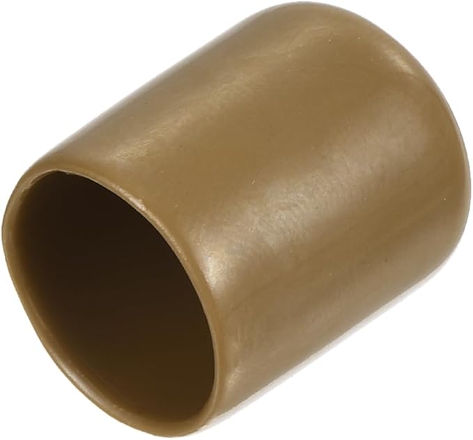 uxcell 20pcs Rubber End Caps 15.5mm(5/8") ID Vinyl PVC Round Tube Bolt Cap Cover Screw Thread Protectors Light Brown by uxcell