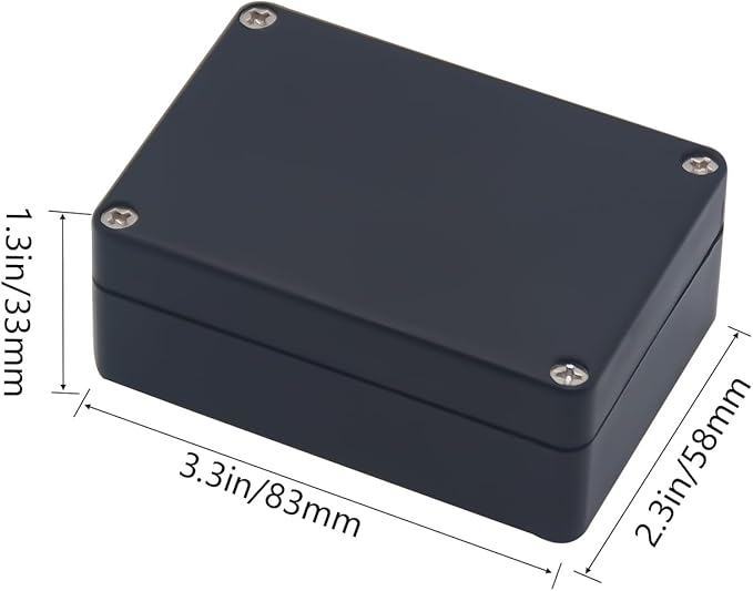 Project Box, Project Boxes Plastic Electric Project Case Junction Box Power Case for Electronic Project, Black 3.3x2.3x1.3inch (83 x 58 x 33 mm) - Image 3