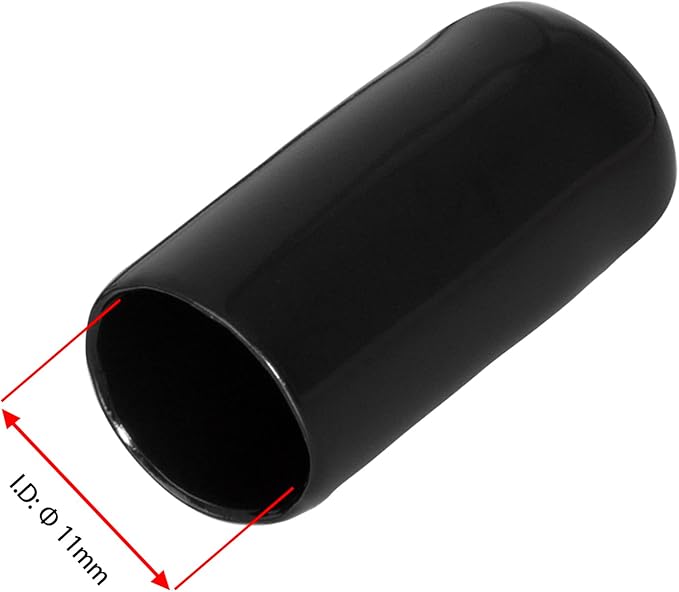 20 PCS Black Round Vinyl Rubber End Caps Kits, Flexible Screw Thread Protectors Safety Cover for Metal Tubing Rod Bolt, 11mm (11/25 inch) - Image 2