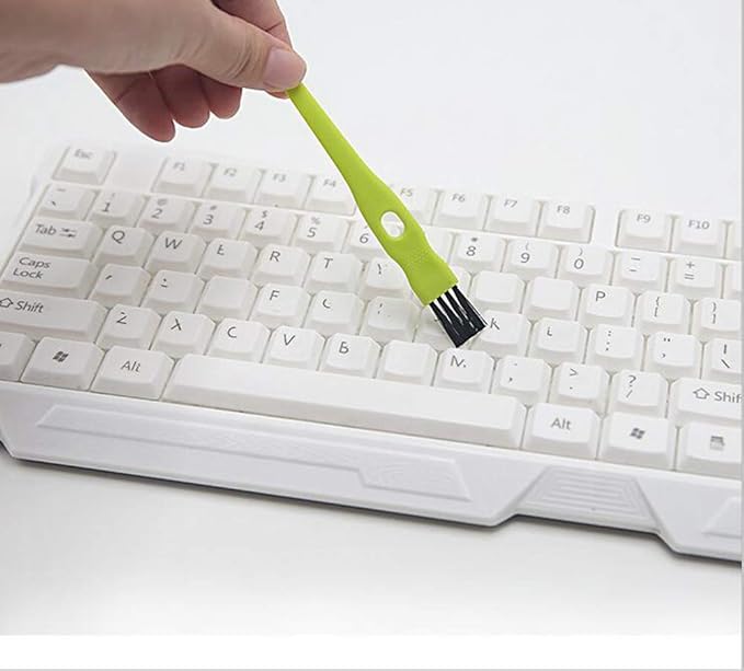 vipolish 20 Pcs 11CM/4.33 Inch Green Plastic Handle Mini Dust Removal Brush Nylon Hair Brush Computer Keyboard Cleaning Small Brush Lamp Humidifier Clean Rag for Home Office Use - Image 2
