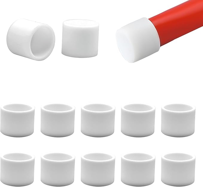 1" (24.7mm) Silicone Chair Leg Floor Protectors, Rubber Chair Leg Caps, Non-Slip Furniture Pads Round Chair Feet Covers End Caps for Hardwood Floors, Patio & Table Foots, White (10PCS) by EASYEAH