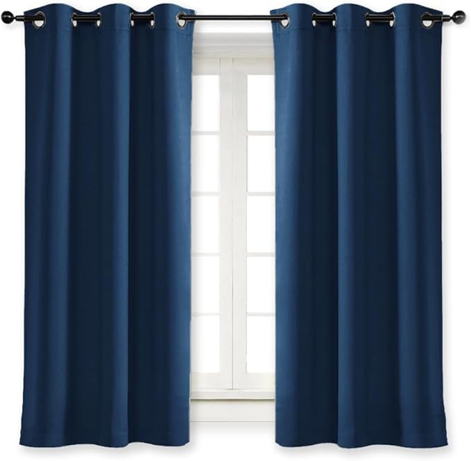 NICETOWN Blackout Curtain Blind for Bedroom, Single Panel, W42 x L54 inches, Moroccan Blue, Thermal Insulated Grommet Blackout Room Darkening Drape/Drapery by NICETOWN