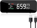 CO2 Monitor CO2 Meter Detector, Rechargeable Indoor Air Quality Monitor with CO2 Alarm, LCD Display, NDIR Sensor, Temp & Humidity Measurement, 3 Color Indicator for Indoor, Home, Office, School by TEKCOPLUS