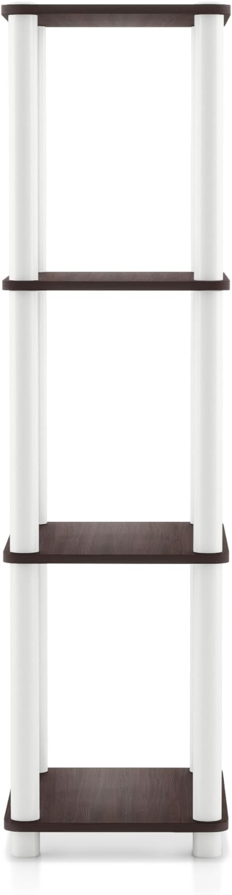 Homes: Inside + Out Apexa Modern 4-Tier Narrow Shelving Units, Collectibles Display Shelves, Easy Assembly Standing Shelf, Home Storage Organizer for Living Room, Bedroom, Office, Espresso - Image 12