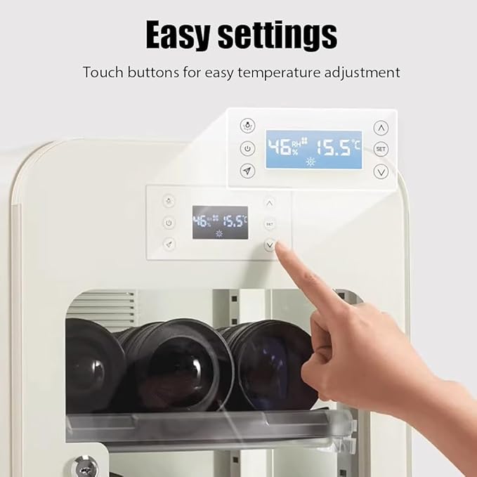 Electronic Dry Cabinet Box with Lock,Camera Lens Dry Cabinet 40L,Modern Camera Storage Box,Temperature Humidity LED Dual Screen,for Documents and Instruments,Black - Image 6