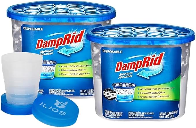 Damp Rid Moisture Absorber & Odor Remover with Activated Charcoal 2 Pack –Humidity Absorber for Home, Bathroom & Basement, 10.5 oz Disposable Buckets, – Ilios Packaging - Image 7