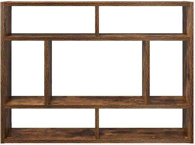 Smoked Oak Engineered Wood Wall Shelf 29.5 x 6.3 x 21.7 Inches for Stylish Storage and Display with Sturdy Construction and Easy Maintenance - Image 5