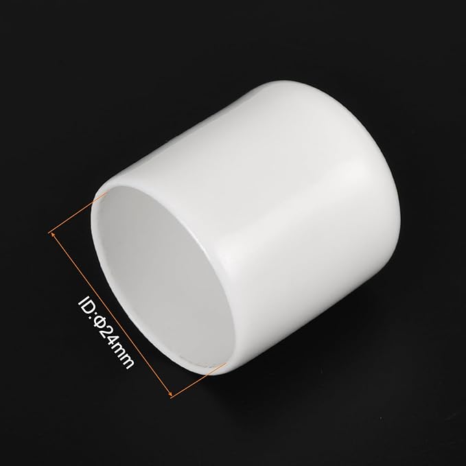 uxcell 20pcs Rubber End Caps 24mm ID Vinyl Round End Cap Cover Screw Thread Protectors White - Image 3