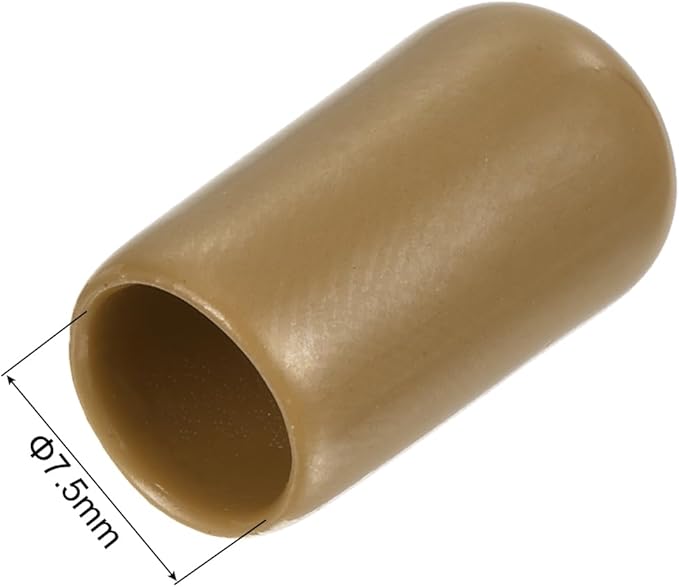 uxcell 20pcs Rubber End Caps 7.5mm ID Vinyl PVC Round Tube Bolt Cap Cover Screw Thread Protectors Light Brown - Image 3