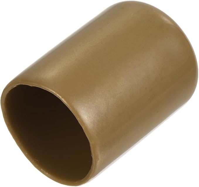 uxcell 20pcs Rubber End Caps 18mm ID Vinyl PVC Round Tube Bolt Cap Cover Screw Thread Protectors Light Brown by uxcell