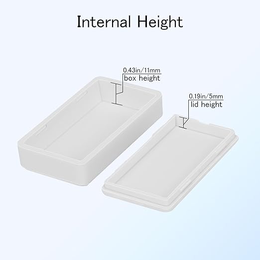 Project Box 8 Pieces Electrical Box Small Junction Box ABS Plastic Enclosure Power Electronic Case White 1.97" x 1.10" x 0.59"(50 x 28 x 15mm) - Image 5