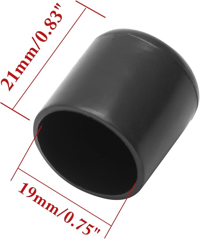 40 Pcs Round Rubber Furniture Leg Caps, 3/4"(19mm) Vinyl Flexible Chair Leg Floor Protectors/Covers Plastic End Caps for Patio/Indoor Furniture Leg Caps Railing (Black) - Image 2