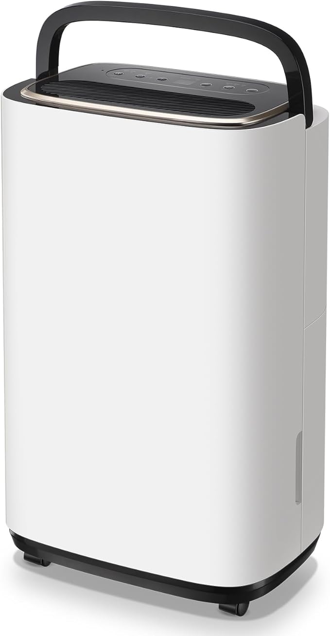 WANAI 30 Pints Dehumidifier for Basements with Drain Hose, 2500 Sq.Ft Dehumidifiers Auto Drain or Manual Drainage, Small Dehumidifier for Home Bedroom Bathroom with 2.2L Water Tank, 3 Modes, 24Timer by WANAI%C2%AE