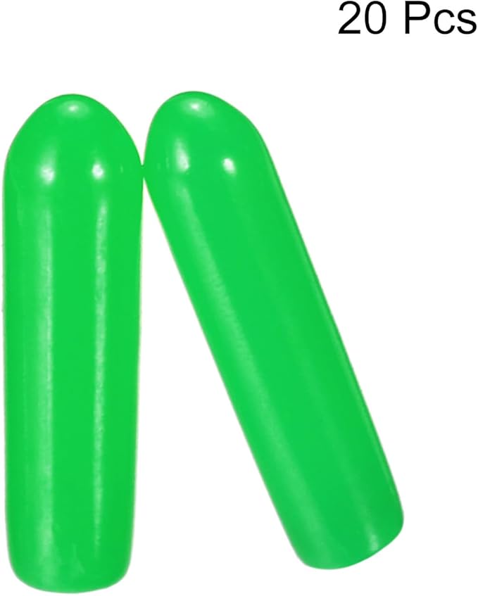 uxcell 20pcs Rubber End Caps 3mm(1/8") ID Vinyl PVC Round Tube Bolt Cap Cover Screw Thread Protectors Green - Image 2