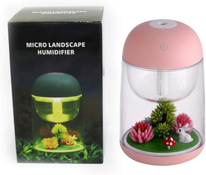 Micro Landscape Humidifier with Changing Led Light,Adjustable Mist Mode, Waterless Auto Shut-off,for Bedroom,Office,Car (pink) - Image 7