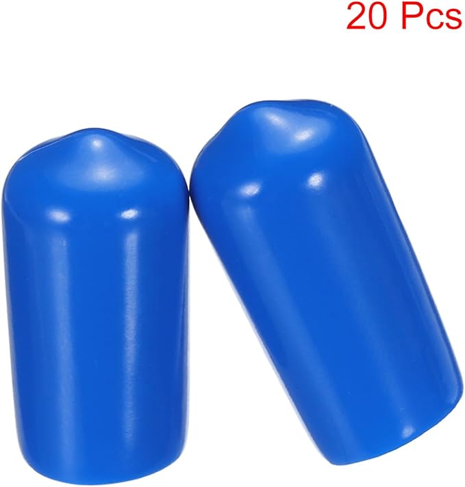 uxcell 20pcs Rubber End Caps 11mm ID Vinyl PVC Round Tube Bolt Cap Cover Screw Thread Protectors Blue - Image 2