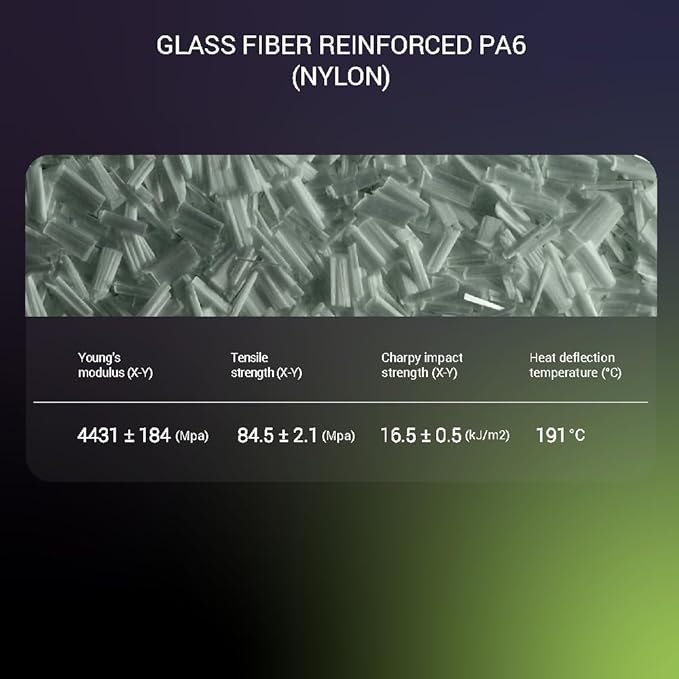 Polymaker Fiberon PA6-GF Glass Fiber Nylon Filament 1.75mm Grey 3kg, Fiberon PA6-GF Nylon Warp Free 1.75mm 3D Printing Filament - Image 5