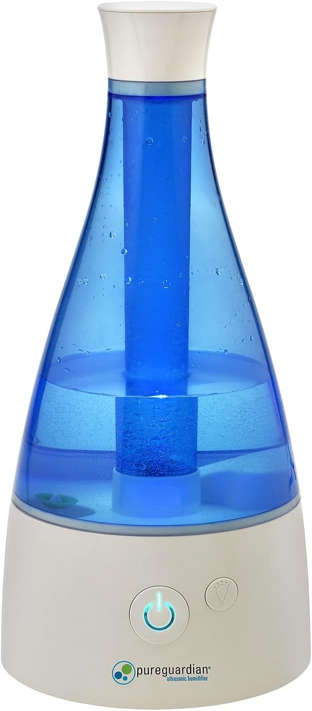 PureGuardian Ultrasonic Cool Mist Humidifier, 30 Hrs. Run Time, 0.5 Gal. Tank Capacity, 350 Sq. Ft. Coverage, Small Rooms, Quiet, Filter Free, Silver Clean Treated Tank, H940AR - Image 5