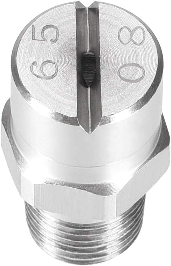 uxcell Flat Fan Spray Tip - 1/8BSPT Male Thread 304 Stainless Steel Nozzle - 65 Degree 1.8mm Orifice Diameter - 2 Pcs - Image 4