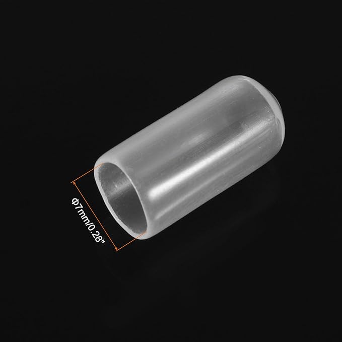 uxcell 20pcs Rubber End Caps 7mm ID Vinyl PVC Round Tube Bolt Cap Cover Screw Thread Protectors Clear - Image 3