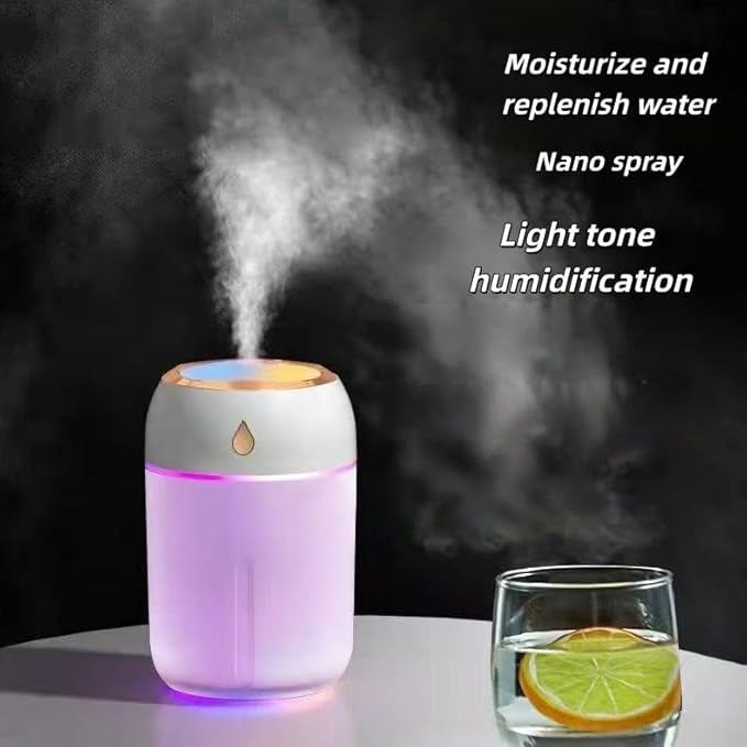 Portable Mini Humidifier for Bedroom, Office, Car, USB Personal Humidifier with LED Lights, 330ML Capacity, Auto Shut-Off, Aromatherapy Diffuser - Image 3