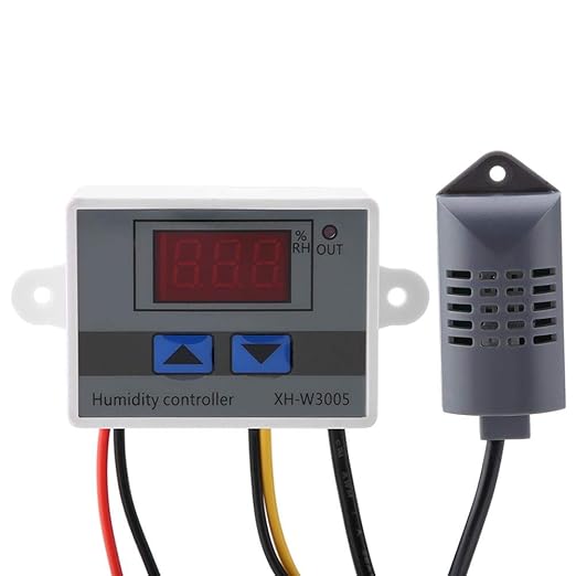 Digital Hygrometer, XH-W3005 Digital Hygrometer Switch Controller Humidity Sensor 0~99% RH 12V/24V/220V Capacitor Assortment Digital Humidity Controller(220V) - Image 5