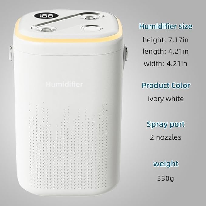 Humidifier for Bedroom 1.3l Plug In Easy Clean Humificador Smart Portable Air Small Desktop Humifier for Home Bedside Nightstand Office Desk Hotel Plants Indoor,Dorm Room Essentials - Image 8