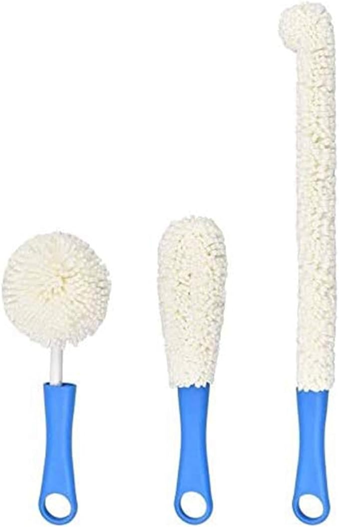 Wine Decanter Cleaning Brush,Wine Glass Cleaner Brush Wine Carafe Cleaner Flexible Bottle Scourer Cleaning Brush Tools for Goblets,Glasses(3PCS/Set) by Unknown