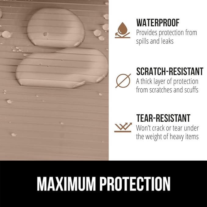 GORILLA GRIP DuraGuard Shelf Liner, 20x20 Non-Adhesive Cabinet Liners for Kitchen Drawers, Shelves, Refrigerator, Pantry Storage, Bathroom Closet, Durable Waterproof BPA Free Ribbed Plastic, Beige - Image 4