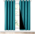 NICETOWN 100% Blackout Window Curtain Panels, Full Light Blocking Drapes with Black Liner for Nursery, 72-inch Drop Thermal Insulated Draperies (Peacock Teal, 2 Pieces, 52-inch Wide Per Panel) by NICETOWN